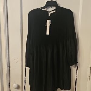 Mustard Seed Elegant Black Long Sleeve Dress L